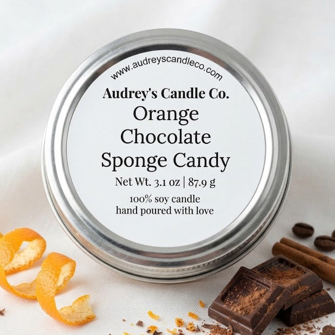 Orange Chocolate Sponge Candy: small candle