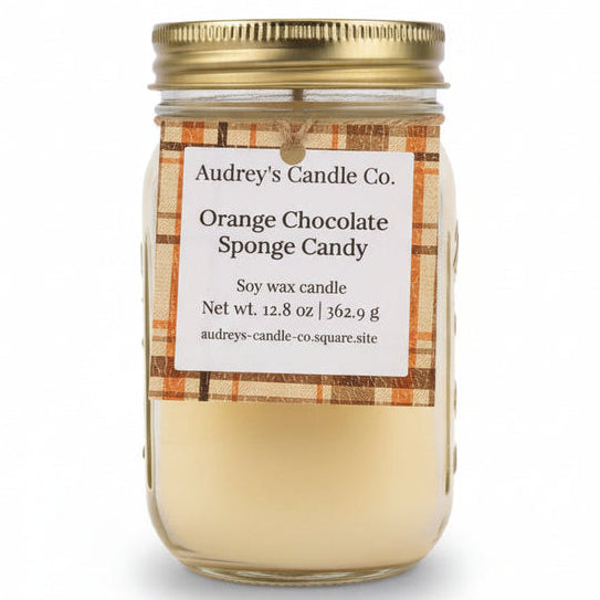 Orange Chocolate Sponge Candy: large candle