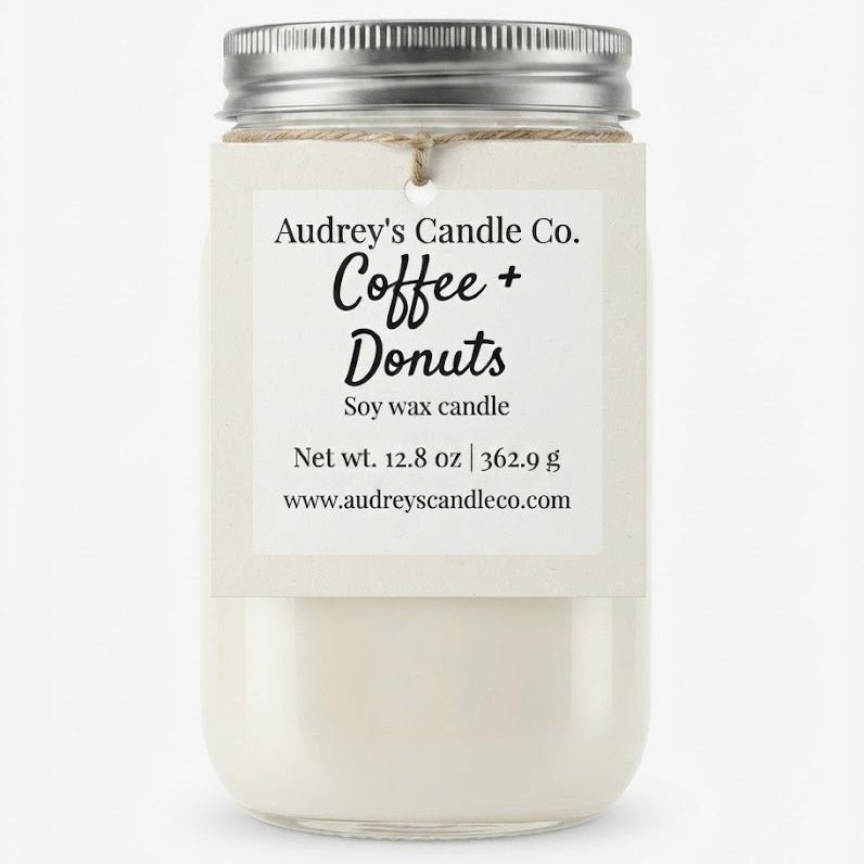 Coffee + Donuts: large candle